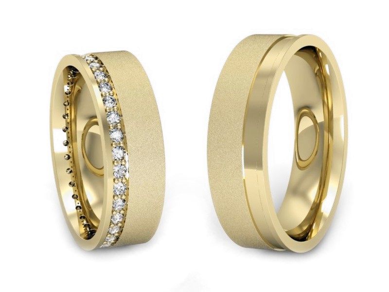 Obrączki z brylantami złote żółte złoto 14k - s312zms
