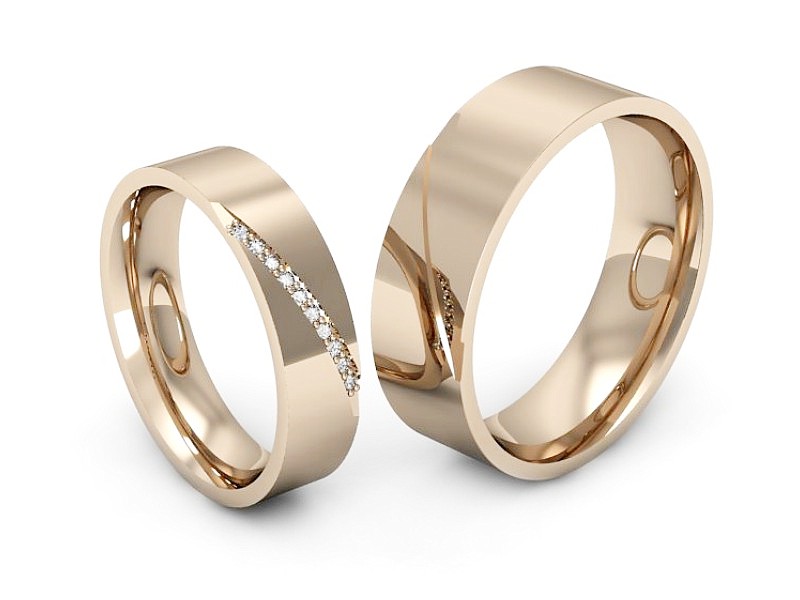 Obrączki z brylantami złote różowe złoto 585 - s314c — zdjęcie 3