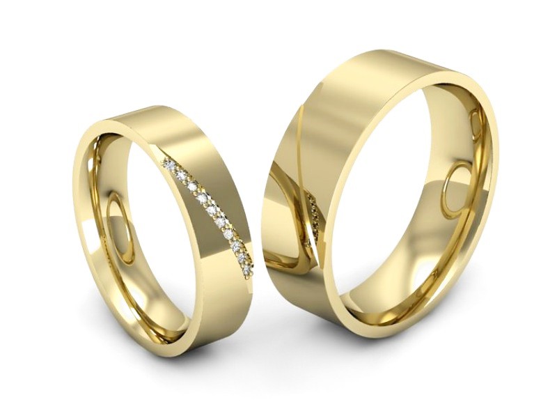 Złote Obrączki z brylantami żółte złoto 14k - s314z — zdjęcie 3