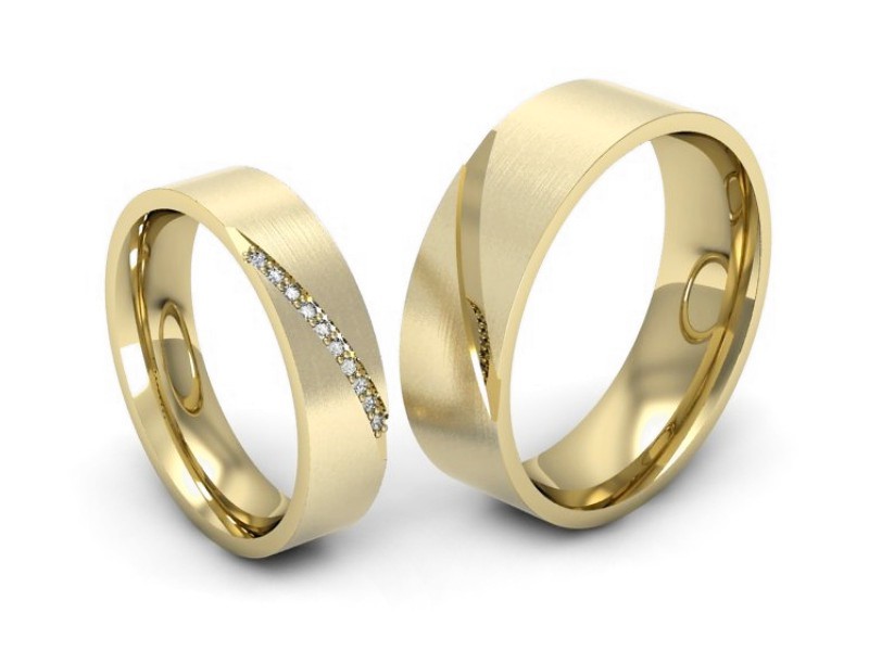 Obrączki z brylantami złote żółte złoto 14k - s314zmp — zdjęcie 3