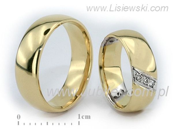 Obrączki ślubne obrączki z diamentami dwukolorowe złoto 585 - s315br_SI_H