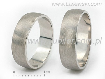 Obrączki ślubne białe złoto obrączki klasyczne 585 - s32 — zdjęcie 2