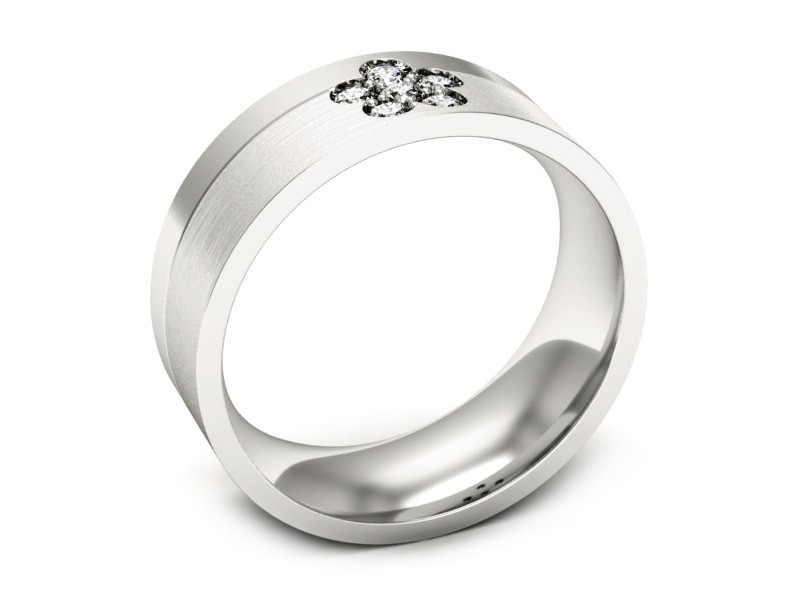 Obrączka ślubna z brylantami białe złoto 585 - s322dbmp — zdjęcie 3