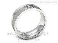 Pierscionek Obrączka z brylantami białe złoto próba 585 - s322dbms- 3