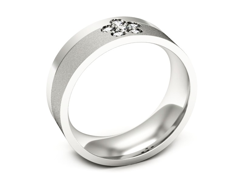 Pierscionek Obrączka z brylantami białe złoto 585 - s322dbms — zdjęcie 3