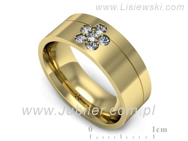 Obrączka z brylantami żółte złoto próba 585 - s322dz- 1