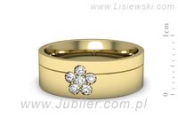 Obrączka z brylantami żółte złoto próba 585 - s322dz- 2
