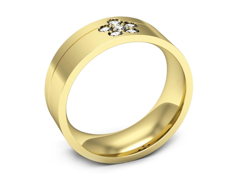 Obrączka z brylantami żółte złoto próba 585 - s322dz — zdjęcie 3