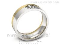 Obrączka z brylantami z żółtego i białego złota dwukolorowe - s322dzb- 3