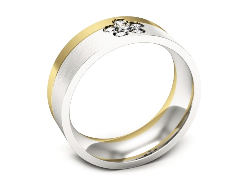 Obrączka z brylantami z żółtego i białego złota - s322dzbmp — zdjęcie 3