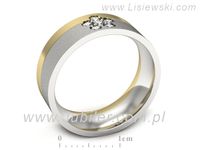 Obrączka z brylantami z żółtego i białego złota dwukolorowe - s322dzbms- 3