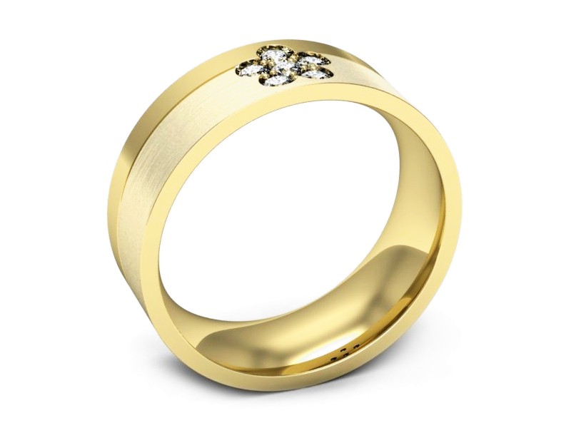 Obrączka z brylantami żółte złoto próba 585 - s322dzmp — zdjęcie 3