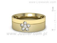 Obrączka z brylantami żółte złoto próba 585 - s322dzms- 2