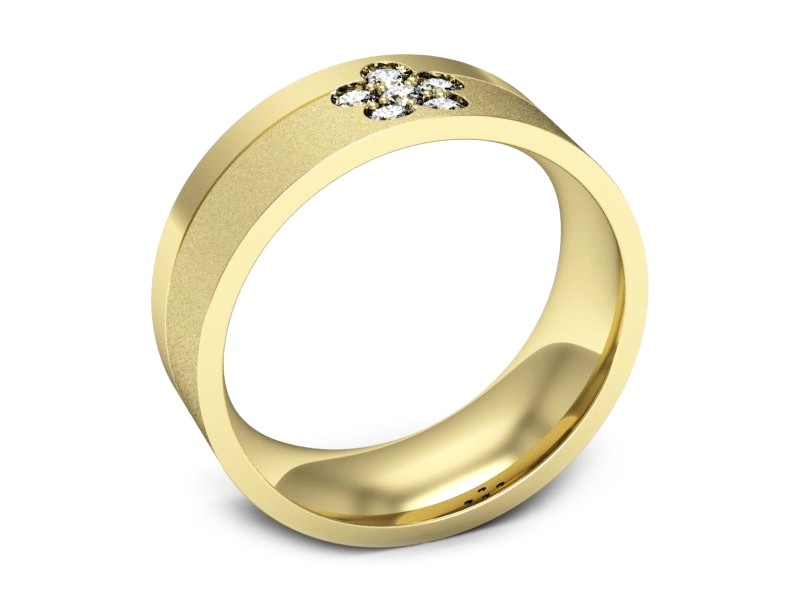 Obrączka z brylantami żółte złoto próba 585 - s322dzms — zdjęcie 3