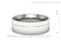 Obrączka białe złoto płaska soczewkowa proba 585 - s322mb- 2