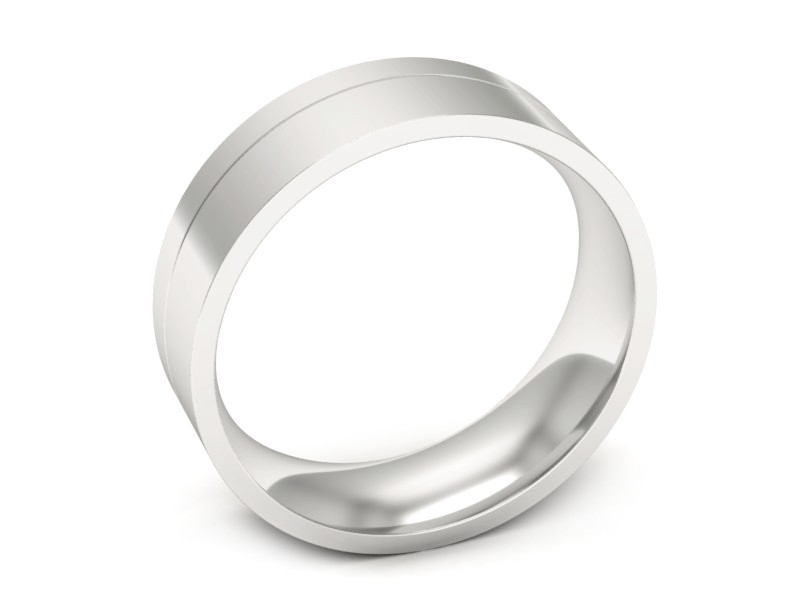 Obrączka białe złoto płaska soczewkowa proba 585 - s322mb — zdjęcie 3