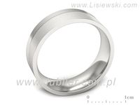 Obrączka białe złoto płaska soczewkowa proba 585 - s322mbmp- 3