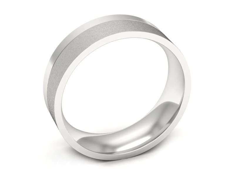 Obrączka białe złoto płaska soczewkowa proba 585 - s322mbms — zdjęcie 3