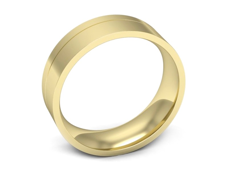 Obrączka płaska soczewkowa żółte złoto proba 585 - s322mz — zdjęcie 3