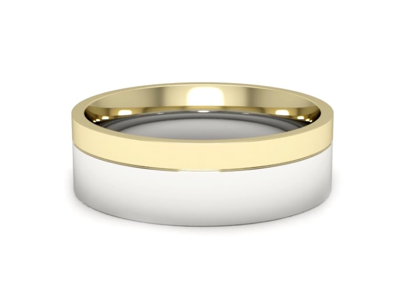 Obrączka z żółtego i białego złota soczewkowa - s322mzb — zdjęcie 2
