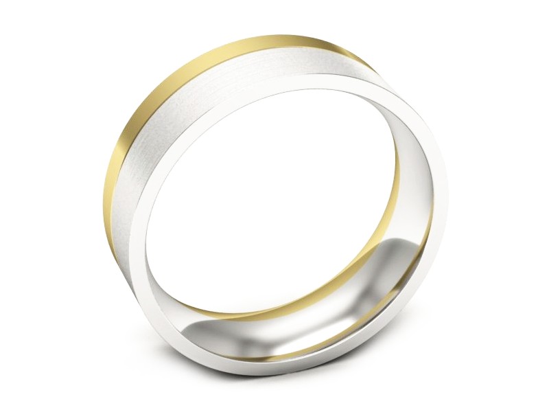 Obrączka z żółtego i białego złota soczewkowa - s322mzbmp — zdjęcie 3