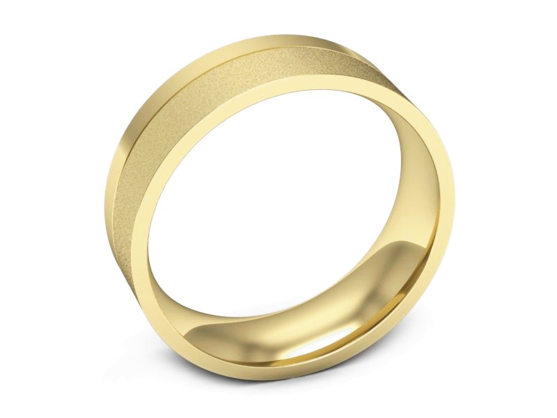Obrączka płaska soczewkowa żółte złoto proba 585 - s322mzms — zdjęcie 3