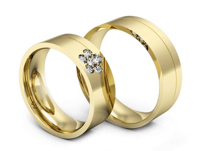 Obrączki ślubne obrączki z diamentami na zamówienie - s322z — zdjęcie 3
