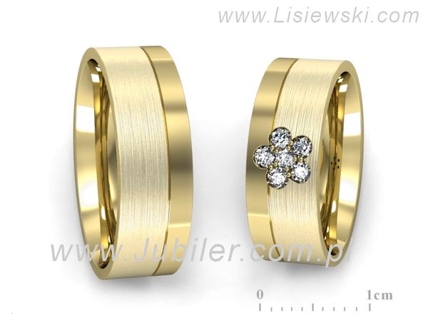 Obrączki ślubne obraczki z diamentami złote żółte złoto 14k - s322zmp- 1