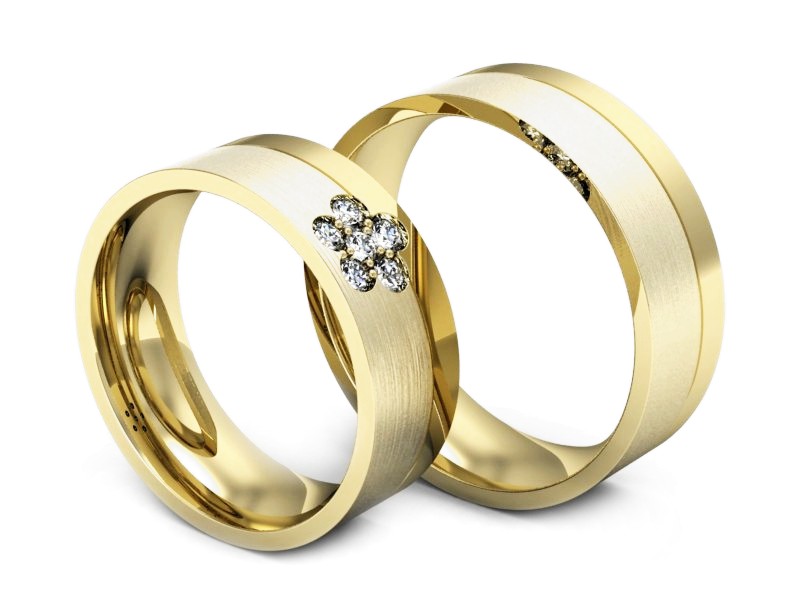 Obrączki z diamentami złote żółte złoto 14k - s322zmp — zdjęcie 3