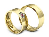 Obrączki ślubne obrączki z rubinem grawer na obrączki Au 14k - s322zr- 3