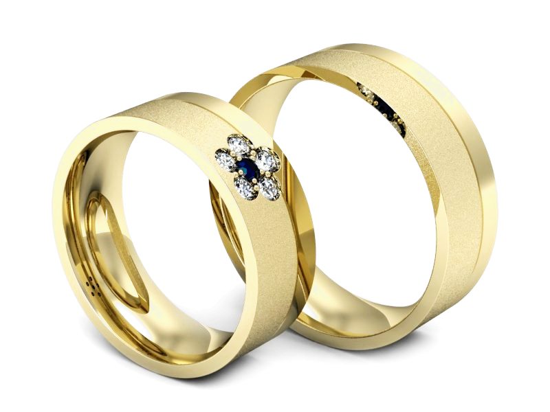 Obrączki z szafirami grawer na obrączki 14k - s322zszms — zdjęcie 3