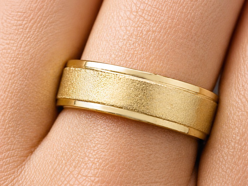 Obrączka pierścionek żółte złoto próba 585 - s323m — zdjęcie 3