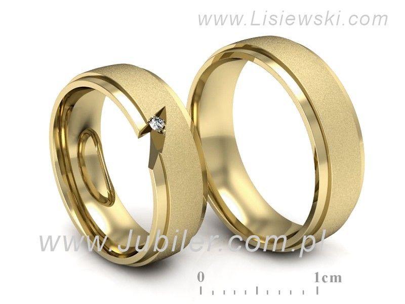 Obrączki ślubne obrączki z diamentem złote żółte złoto 14k - s323zms - 3
