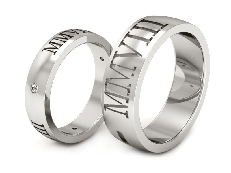 Złote Obrączki z brylantami złote białe złoto 585 - s325b — zdjęcie 3