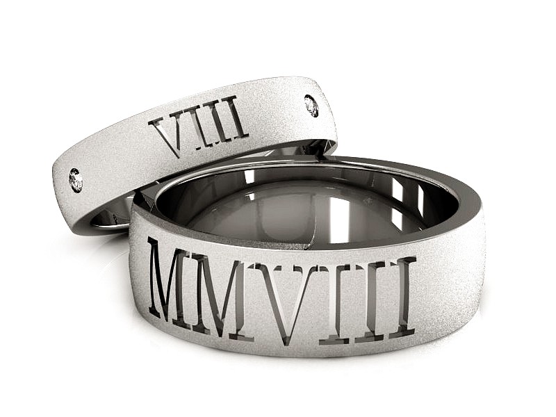 Obrączki z diamentami na zamówienie białe 585 - s325bm_VS_H — zdjęcie 2