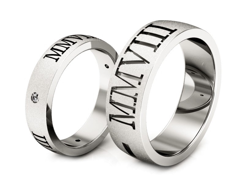 Obrączki z diamentami na zamówienie białe 585 - s325bm_VS_H — zdjęcie 3