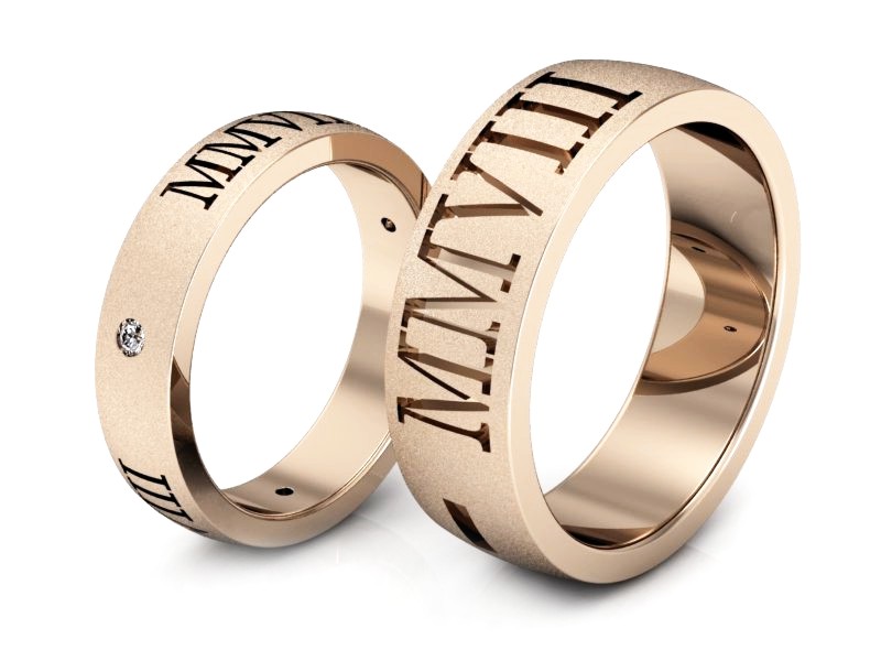 Obrączki z diamentami złote różowe proba 585 - s325cms — zdjęcie 3