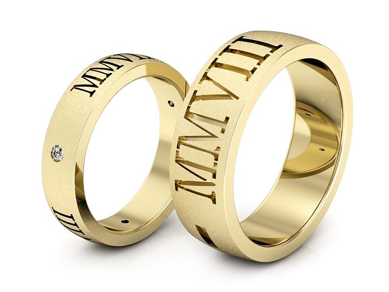 Obrączki z brylantami złote żółte złoto 14k - s325zm_VS_H — zdjęcie 3