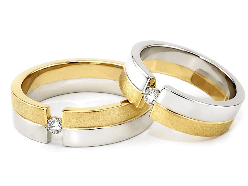 Obrączki z diamentami dwukolorowe złoto - s326br_SI_H_750 — zdjęcie 2
