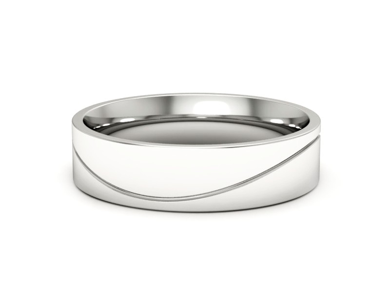 Obrączka pierścionek białe złoto próba 585 - s331b — zdjęcie 2