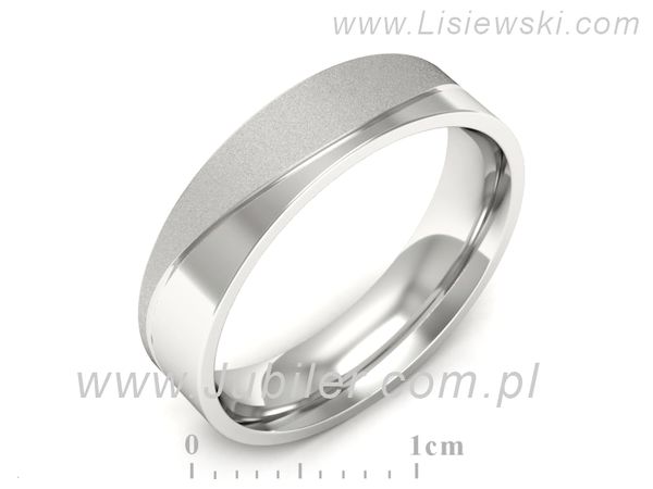 Obrączka pierścionek białe złoto próba 585 - s331bms- 1