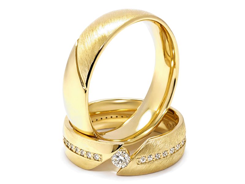 Obrączki z brylantami złote żółte złoto 585 - s332br_SI_H — zdjęcie 3