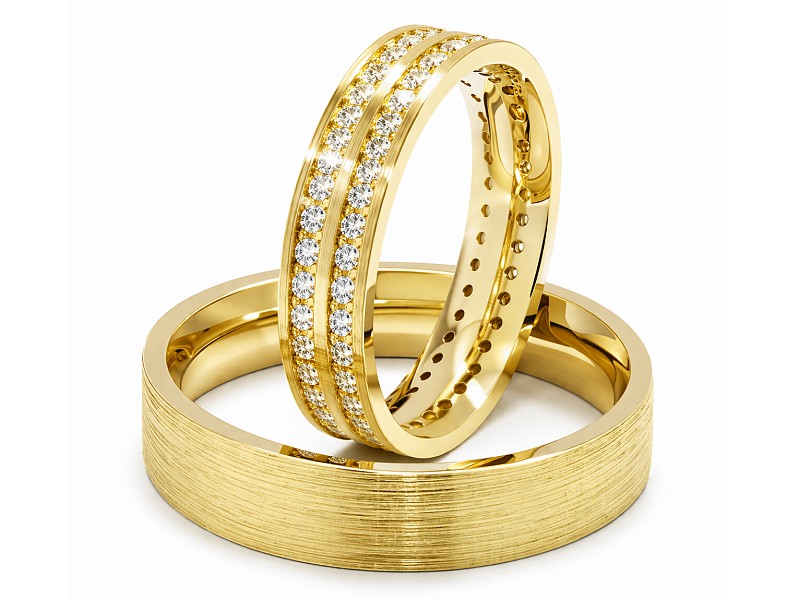 Obrączki z brylantami złote żółte złoto 585 - s336br_SI_H — zdjęcie 3