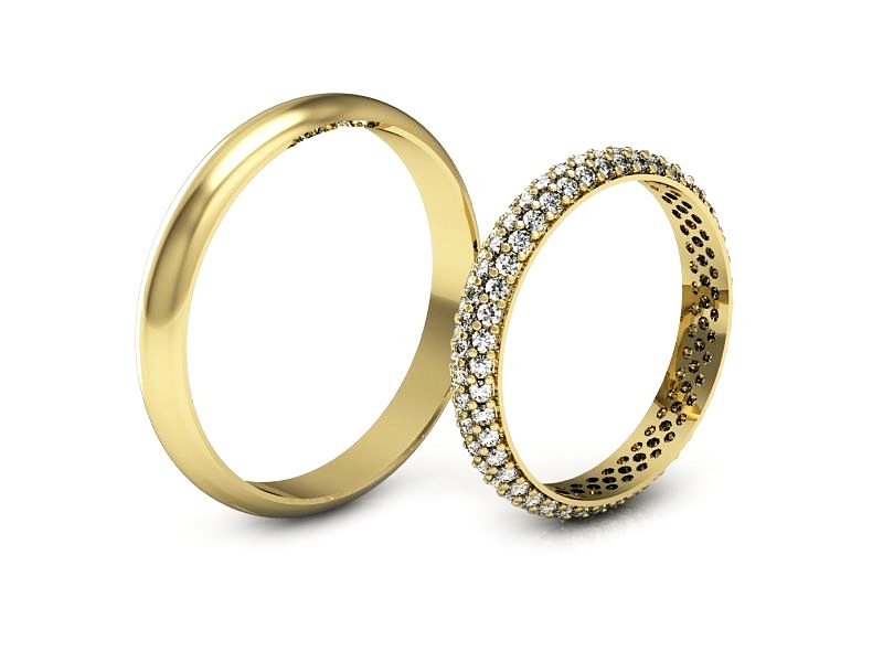 Obraczki z brylantami obrączki z soczewką - S34130T98z — zdjęcie 3