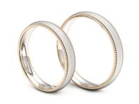 Obrączki ślubne biało różowe złoto obrączki klasyczne 585 - S35145372bcms- 3