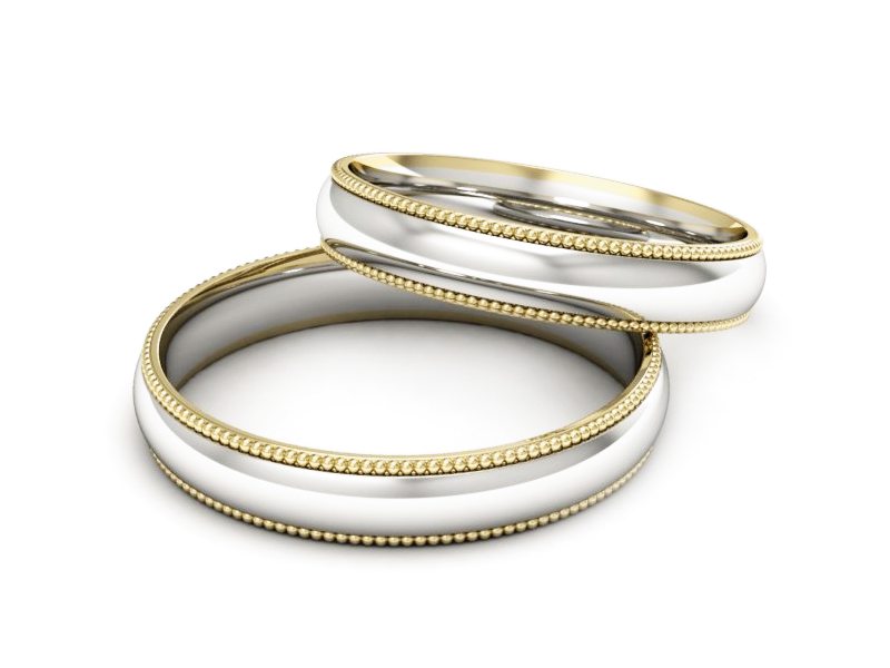 Obrączki biało żółte złoto obrączki złote - S35145372bz — zdjęcie 3