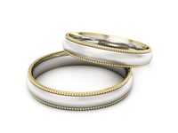 Obrączki ślubne biało żółte złoto obrączki klasyczne 585 - S35145372bzmp- 3