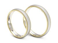 Obrączki ślubne biało żółte złoto obrączki klasyczne 585 - S35145372bzms- 3