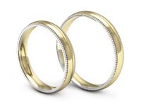 Obrączki ślubne biało żółte złoto obrączki klasyczne 585 - S35145372zb- 3