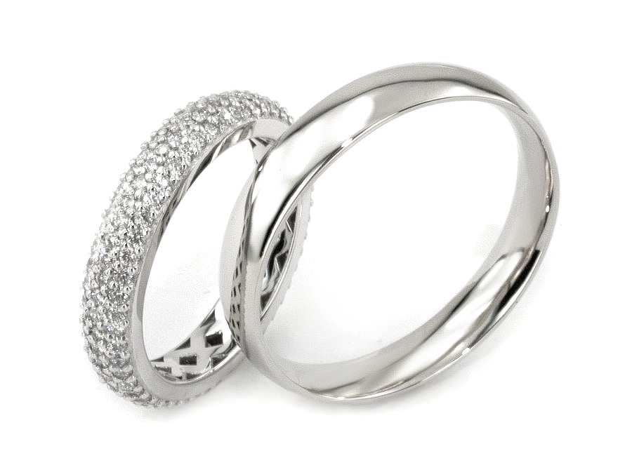 Platyna Obrączki ślubne z brylantami próba 950 - s35200T88pt — zdjęcie 3